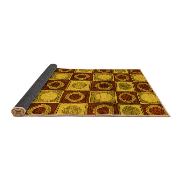 Sideview of Abstract Yellow Modern Rug, abs4951yw