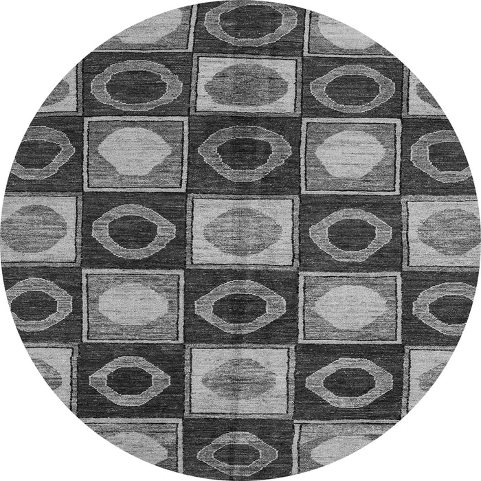 Round Abstract Gray Modern Rug, abs4951gry
