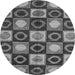 Round Abstract Gray Modern Rug, abs4951gry