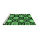 Sideview of Machine Washable Abstract Emerald Green Modern Area Rugs, wshabs4951emgrn