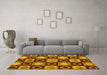 Machine Washable Abstract Yellow Modern Rug in a Living Room, wshabs4951yw