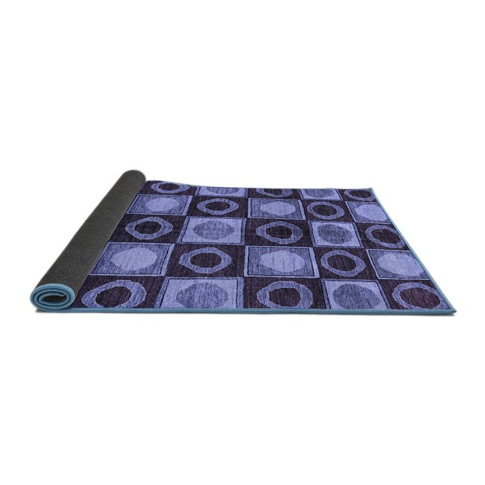 Sideview of Abstract Blue Modern Rug, abs4951blu