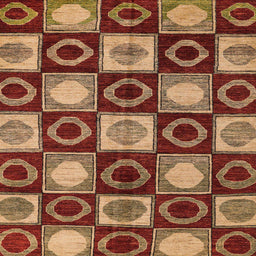 Square Abstract Red Modern Rug, abs4951