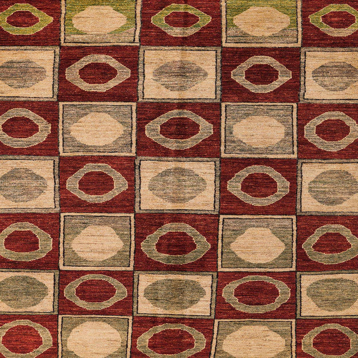 Square Abstract Red Modern Rug, abs4951