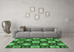 Machine Washable Abstract Emerald Green Modern Area Rugs in a Living Room,, wshabs4951emgrn