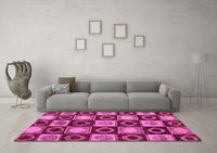 Machine Washable Abstract Pink Modern Rug, wshabs4951pnk