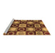 Sideview of Machine Washable Abstract Brown Modern Rug, wshabs4951brn