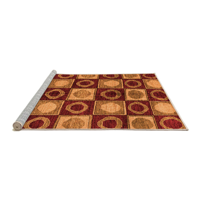 Sideview of Machine Washable Abstract Orange Modern Area Rugs, wshabs4951org