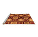 Sideview of Machine Washable Abstract Orange Modern Area Rugs, wshabs4951org