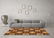 Machine Washable Abstract Brown Modern Rug in a Living Room,, wshabs4951brn