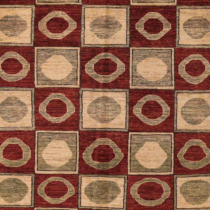 Machine Washable Abstract Tomato Red Rug, wshabs4951