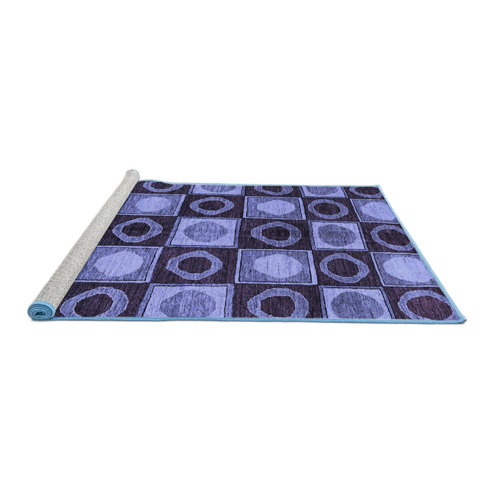 Sideview of Machine Washable Abstract Blue Modern Rug, wshabs4951blu