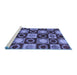 Sideview of Machine Washable Abstract Blue Modern Rug, wshabs4951blu