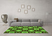 Machine Washable Abstract Green Modern Area Rugs in a Living Room,, wshabs4951grn