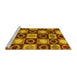 Sideview of Machine Washable Abstract Yellow Modern Rug, wshabs4951yw