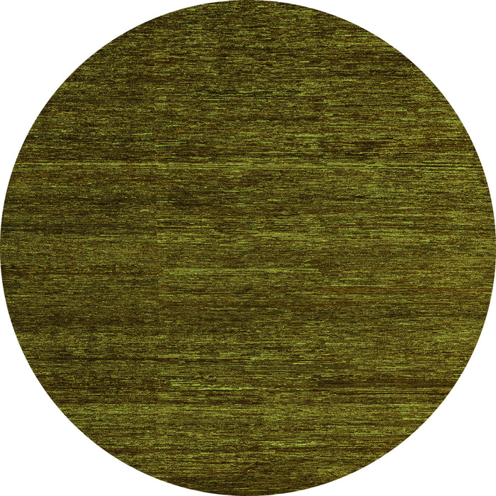 Round Machine Washable Abstract Green Modern Area Rugs, wshabs4952grn