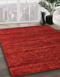 Abstract Red Modern Rug, abs4952