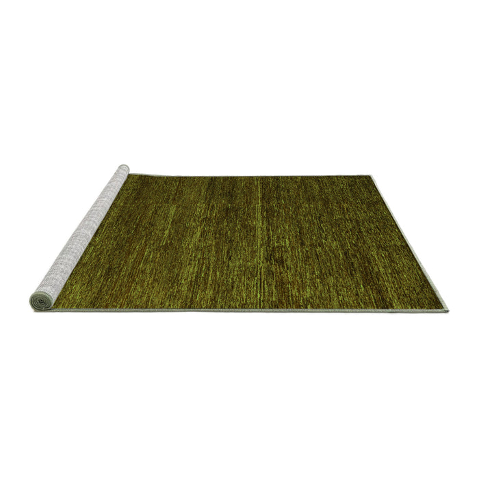 Sideview of Machine Washable Abstract Green Modern Area Rugs, wshabs4952grn