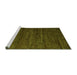 Sideview of Machine Washable Abstract Green Modern Area Rugs, wshabs4952grn