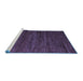 Sideview of Machine Washable Abstract Blue Modern Rug, wshabs4952blu