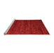 Sideview of Machine Washable Abstract Orange Modern Area Rugs, wshabs4952org