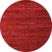 Round Abstract Orange Modern Rug, abs4952org