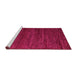 Sideview of Machine Washable Abstract Pink Modern Rug, wshabs4952pnk