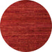 Round Machine Washable Abstract Red Rug, wshabs4952