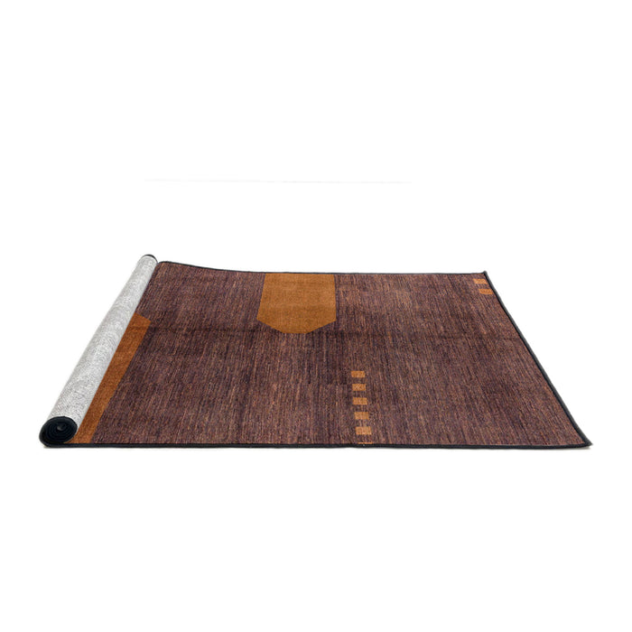 Sideview of Machine Washable Abstract Vermilion Red Rug, wshabs4953