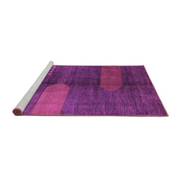 Sideview of Machine Washable Abstract Purple Modern Area Rugs, wshabs4953pur