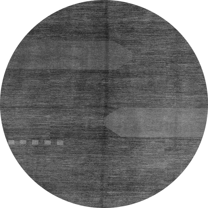 Round Abstract Gray Modern Rug, abs4953gry