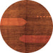 Round Abstract Orange Modern Rug, abs4953org