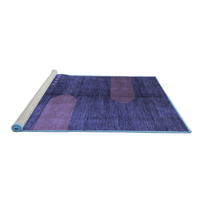 Sideview of Machine Washable Abstract Blue Modern Rug, wshabs4953blu
