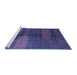 Sideview of Machine Washable Abstract Blue Modern Rug, wshabs4953blu