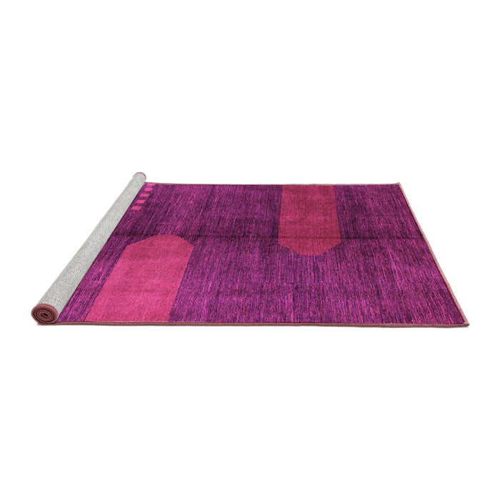 Sideview of Machine Washable Abstract Pink Modern Rug, wshabs4953pnk