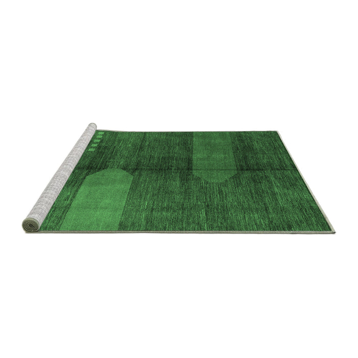 Sideview of Machine Washable Abstract Emerald Green Modern Area Rugs, wshabs4953emgrn