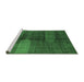 Sideview of Machine Washable Abstract Emerald Green Modern Area Rugs, wshabs4953emgrn