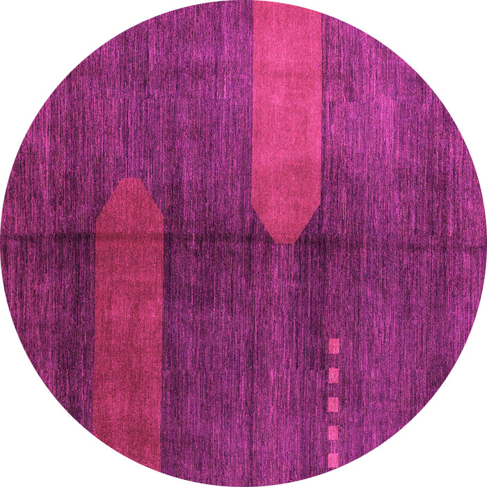 Round Abstract Pink Modern Rug, abs4953pnk