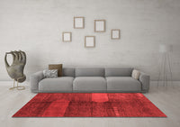 Machine Washable Abstract Red Modern Rug, wshabs4953red