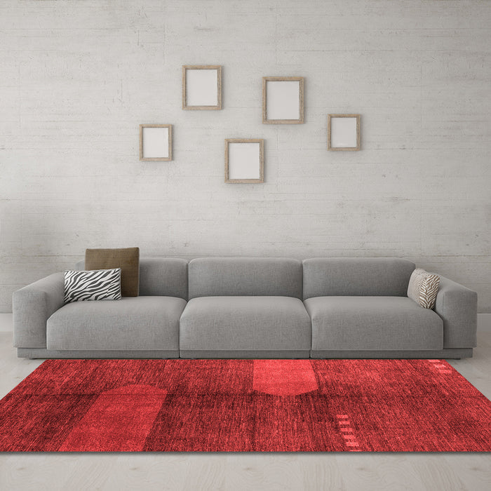 Modern Red Washable Rugs