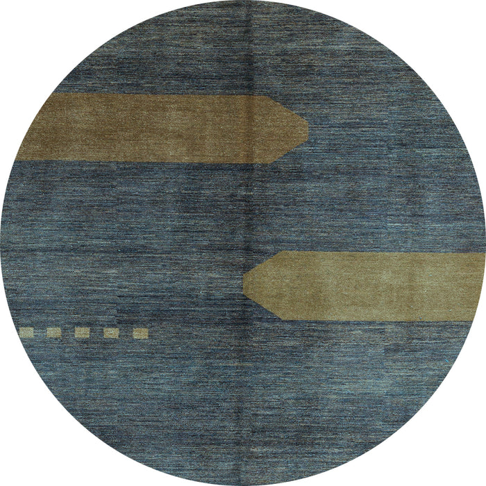 Round Abstract Light Blue Modern Rug, abs4953lblu