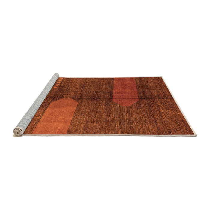 Sideview of Machine Washable Abstract Orange Modern Area Rugs, wshabs4953org