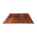 Sideview of Machine Washable Abstract Orange Modern Area Rugs, wshabs4953org