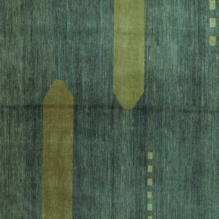 Square Machine Washable Abstract Turquoise Modern Area Rugs, wshabs4953turq