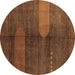 Round Machine Washable Abstract Brown Modern Rug, wshabs4953brn