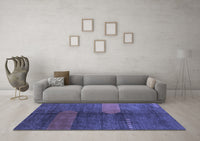 Machine Washable Abstract Blue Modern Rug, wshabs4953blu