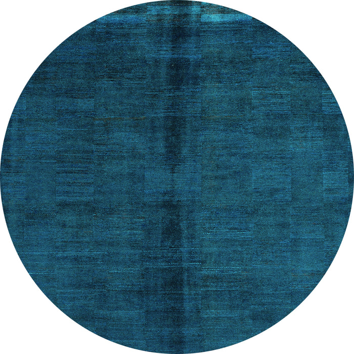 Round Machine Washable Abstract Light Blue Modern Rug, wshabs4954lblu