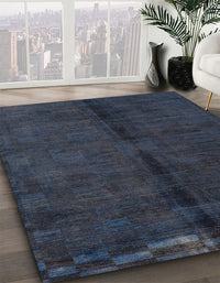 Abstract Purple Navy Blue Modern Rug, abs4954