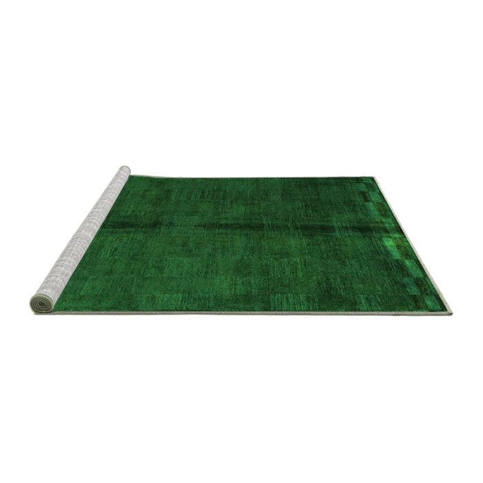 Sideview of Machine Washable Abstract Green Modern Area Rugs, wshabs4954grn