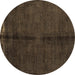 Round Abstract Brown Modern Rug, abs4954brn